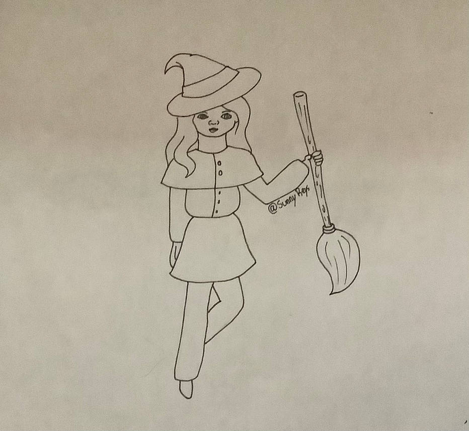 Young Elphaba (Wicked) Coloring P2U Coloring Page by SunnyReys on