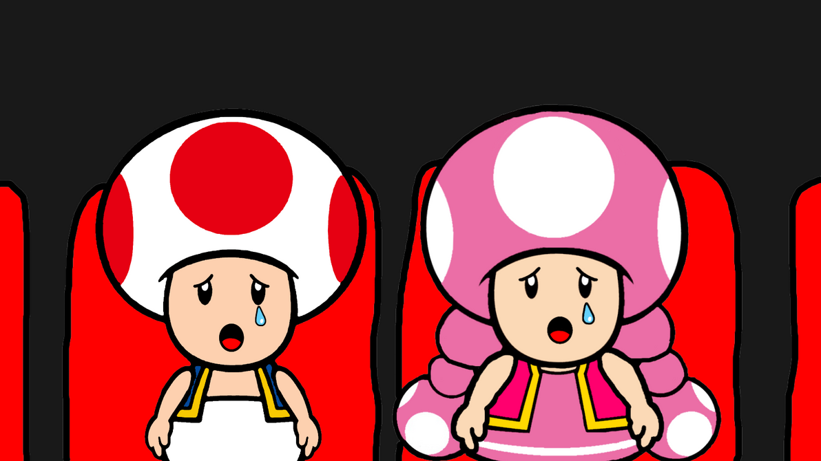 Toad and Toadette crying at the movies by Ruensor on DeviantArt
