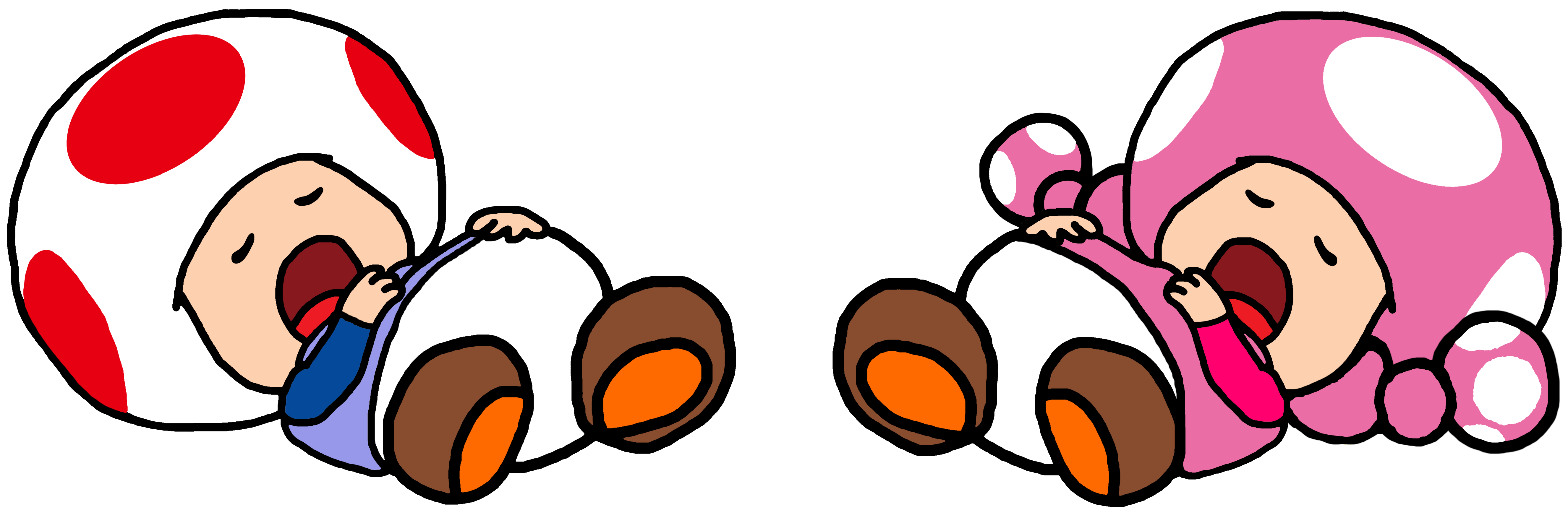 Napping Toad Baby Toad and Baby Toadette sleeping by Ruensor on DeviantArt