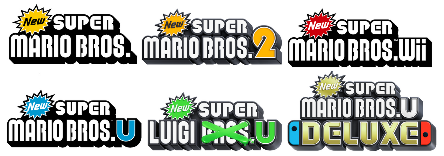 NSMB games logos in order by Ruensor on DeviantArt