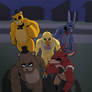 The Fazbear Gang pulling up to Mike's House