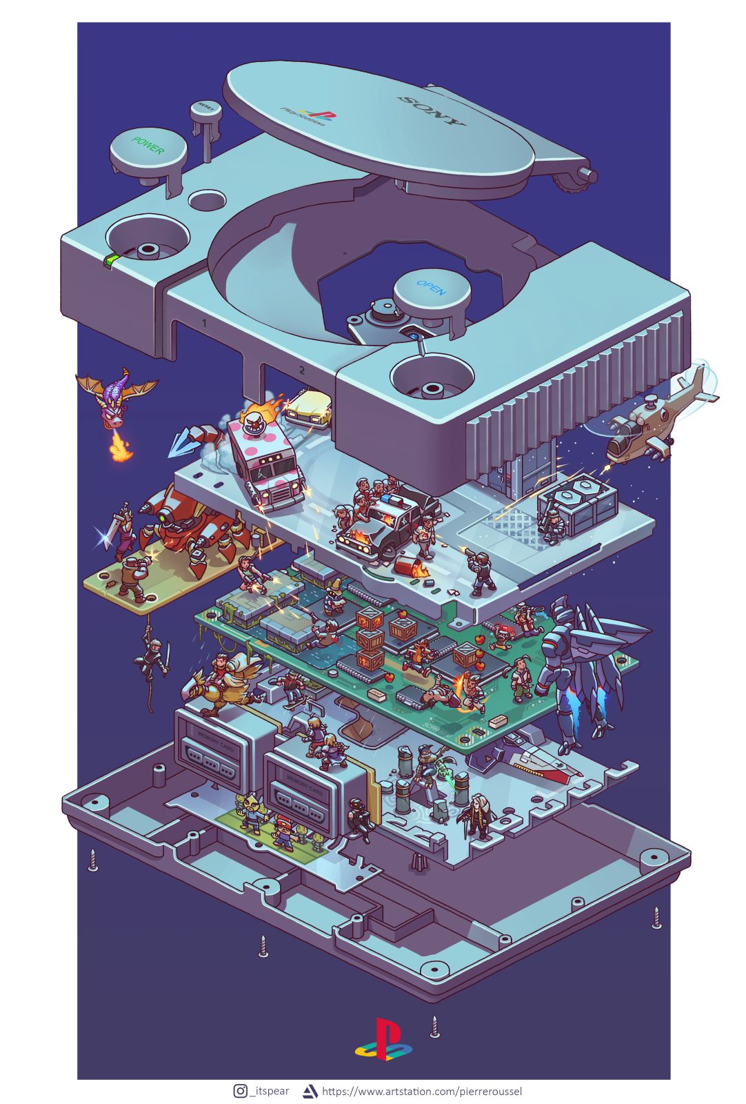 PS1 exploded by spyders on DeviantArt