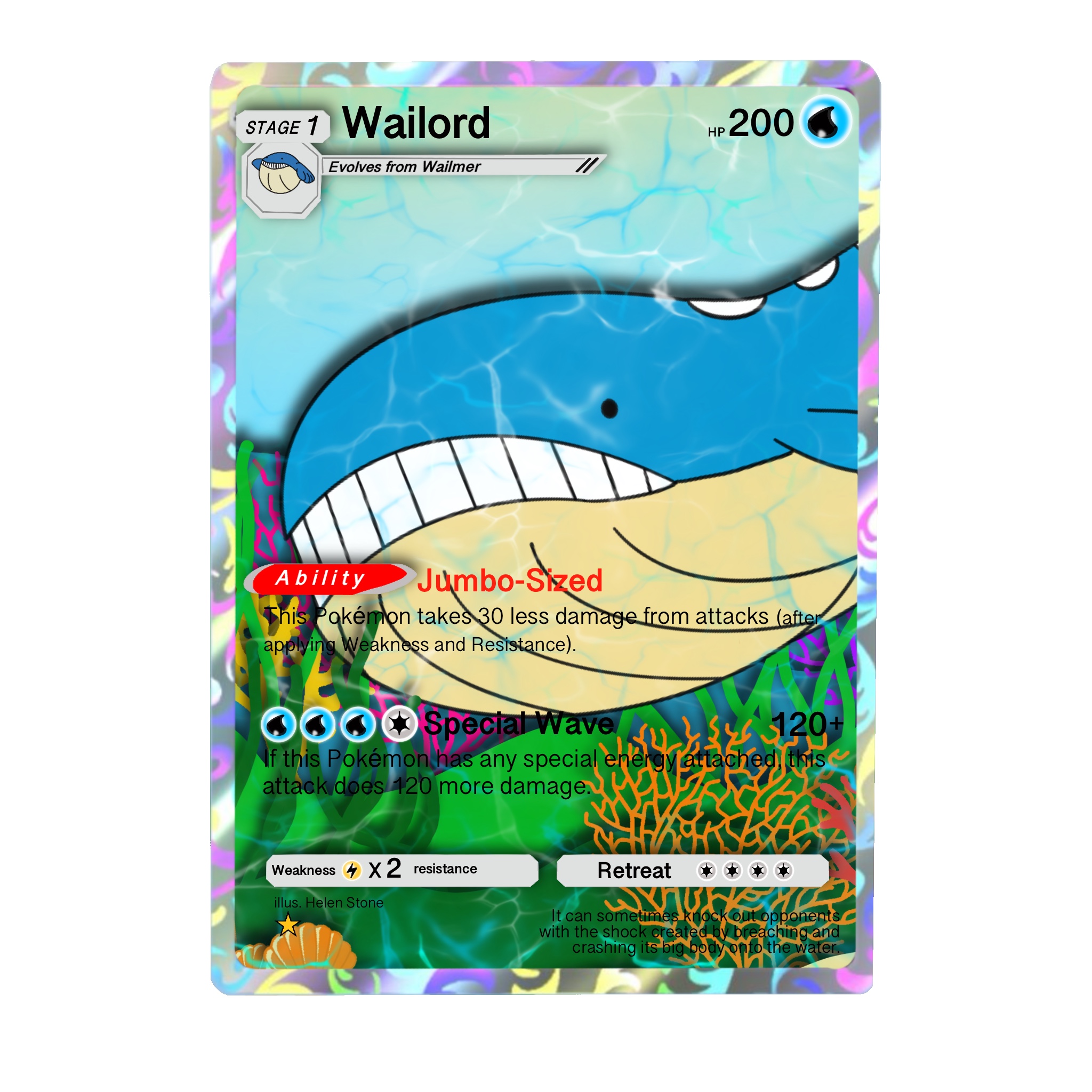 Wailord Pokemon card by alfiestone on DeviantArt Wailord Pokemon card by alfiestone on DeviantArt