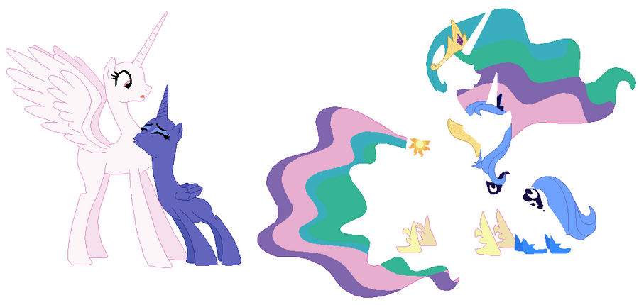 MLP Princesses Celestia and Luna Base 01