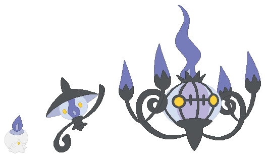 Litwick, Lampent and Chandelure Base by SelenaEde on DeviantArt