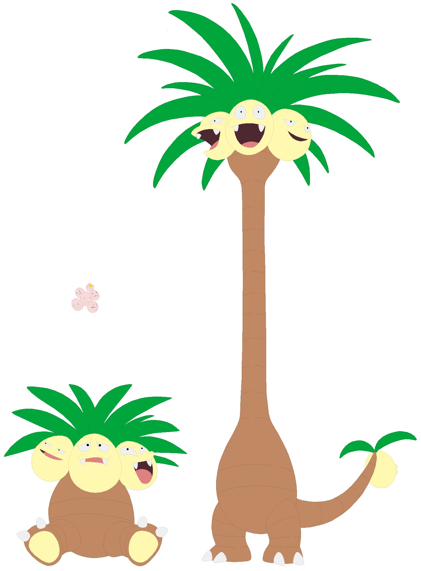 Exeggcute and Exeggutor Base by SelenaEde on DeviantArt