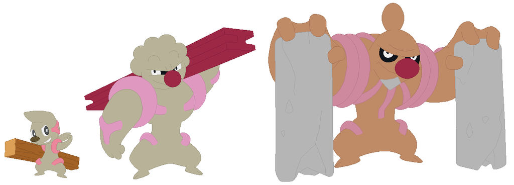 Timburr Final Evolution Timburr, Gurdurr and Conkeldurr Base by SelenaEde on DeviantArt