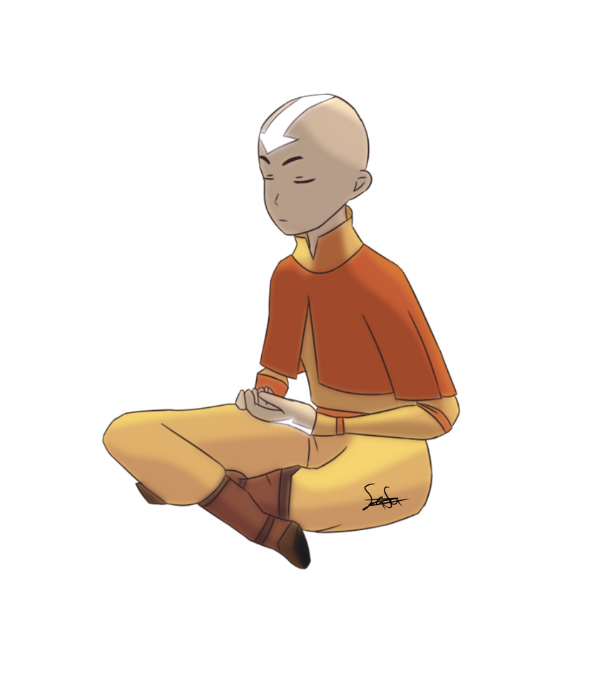 Aang Meditating By Jam Uzu On Deviantart