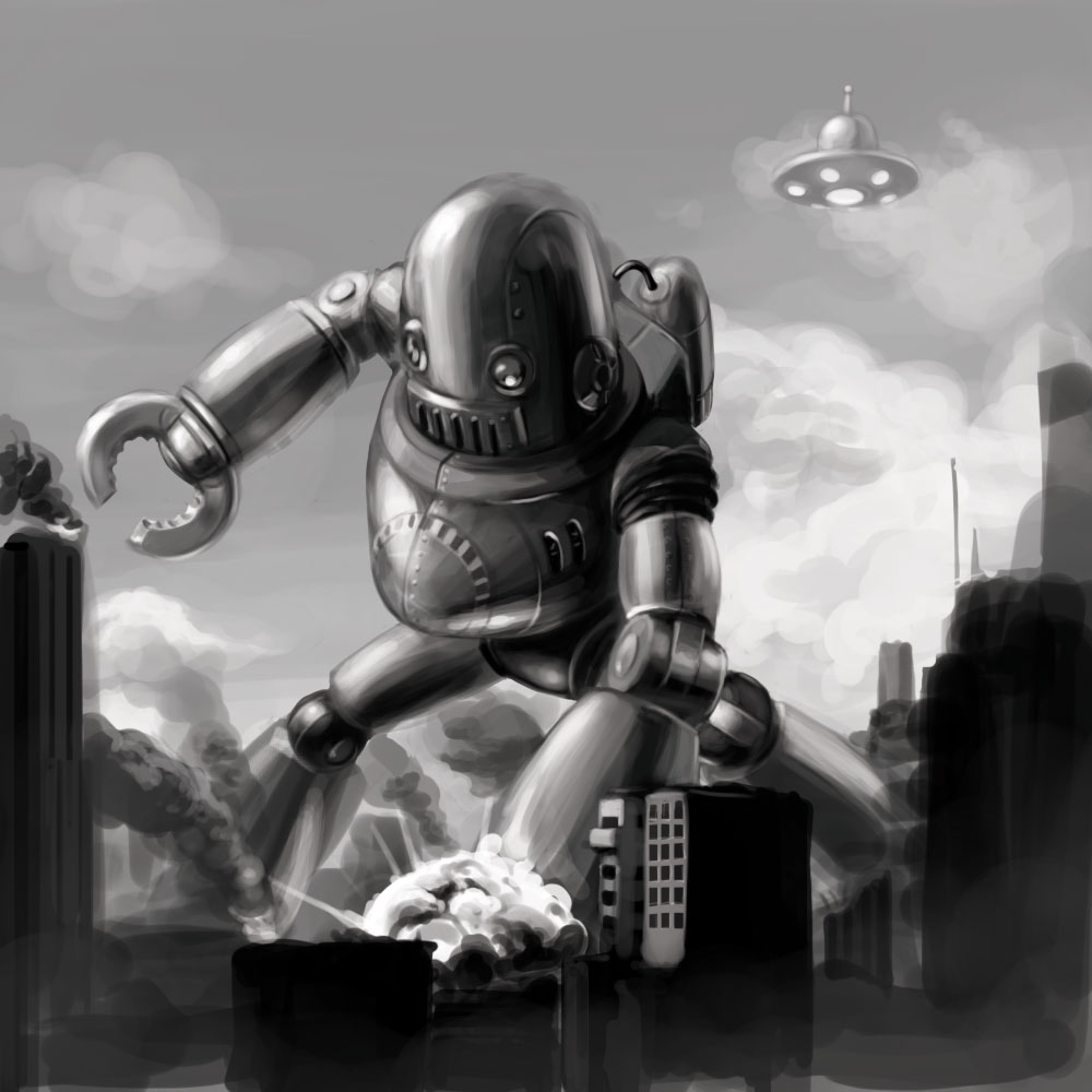 retro robot from outer space