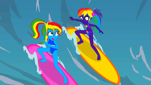 Rainbow Flower surfing with Royal Strength