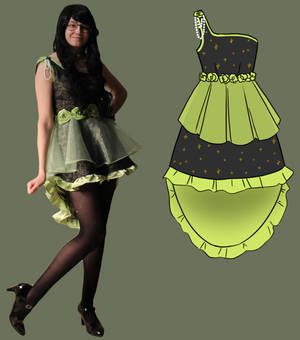 Green Galaxy Dress Design + Model