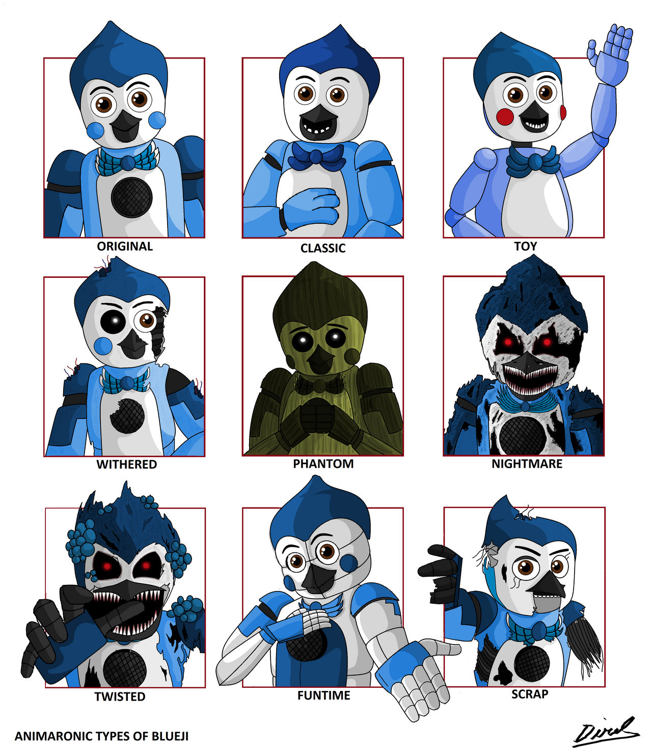 Animatronics Different 18 Animatronic Types Challenge ( Part 1 ) by BlueJiArts on DeviantArt
