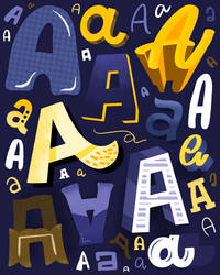 Letter A Variations Procreate Digital Lettering