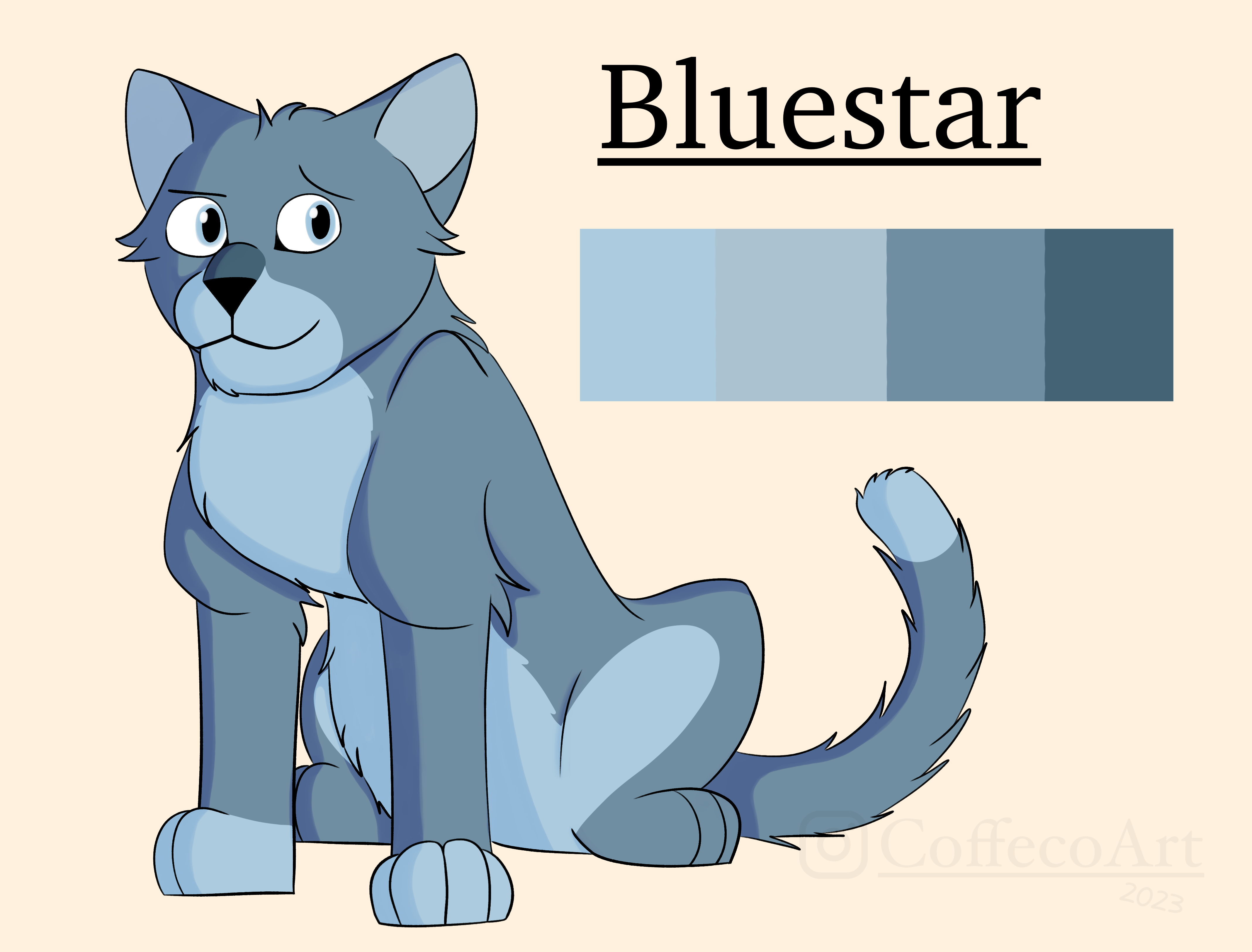 warrior cats Bluestar with moth