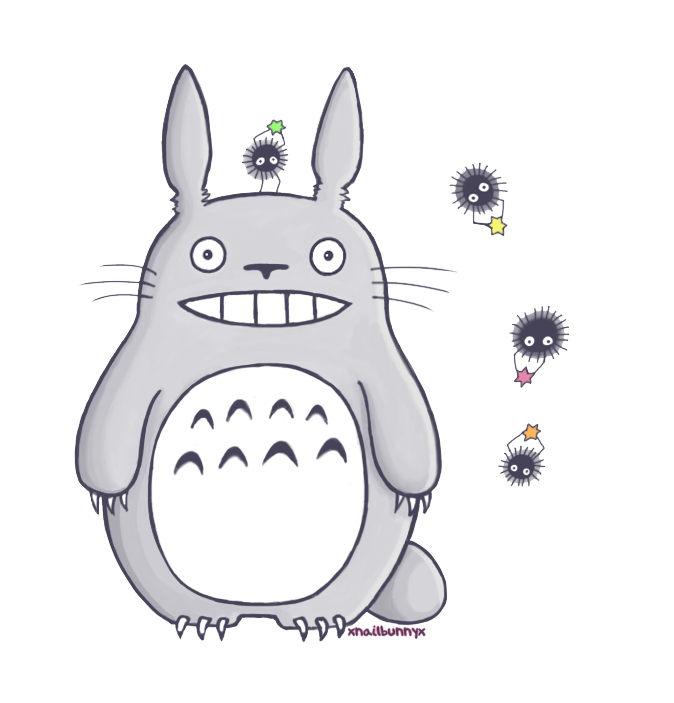 Totoro with Soot Sprites by Valyrei on DeviantArt