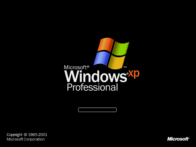 Windows XP Professional boot screen