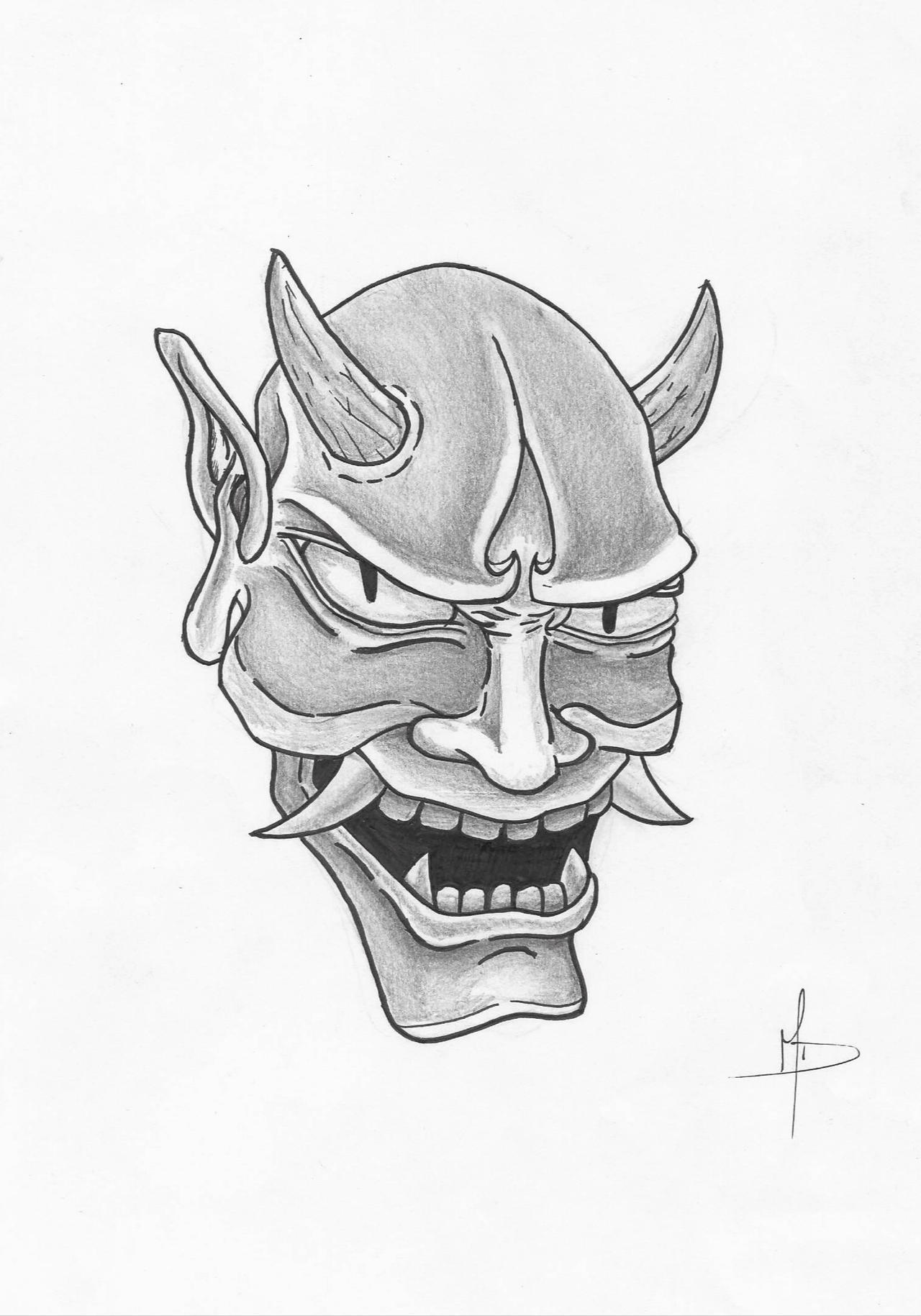 Hunyango Drawing Hannya with pencil by Pendragg on DeviantArt