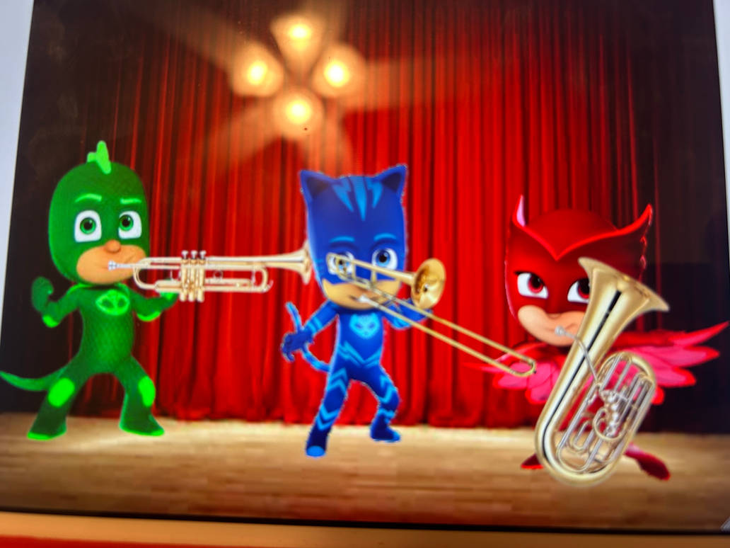 Pj Masks Instruments The PJ Masks Brass Band On Stage by mcc8621 on DeviantArt