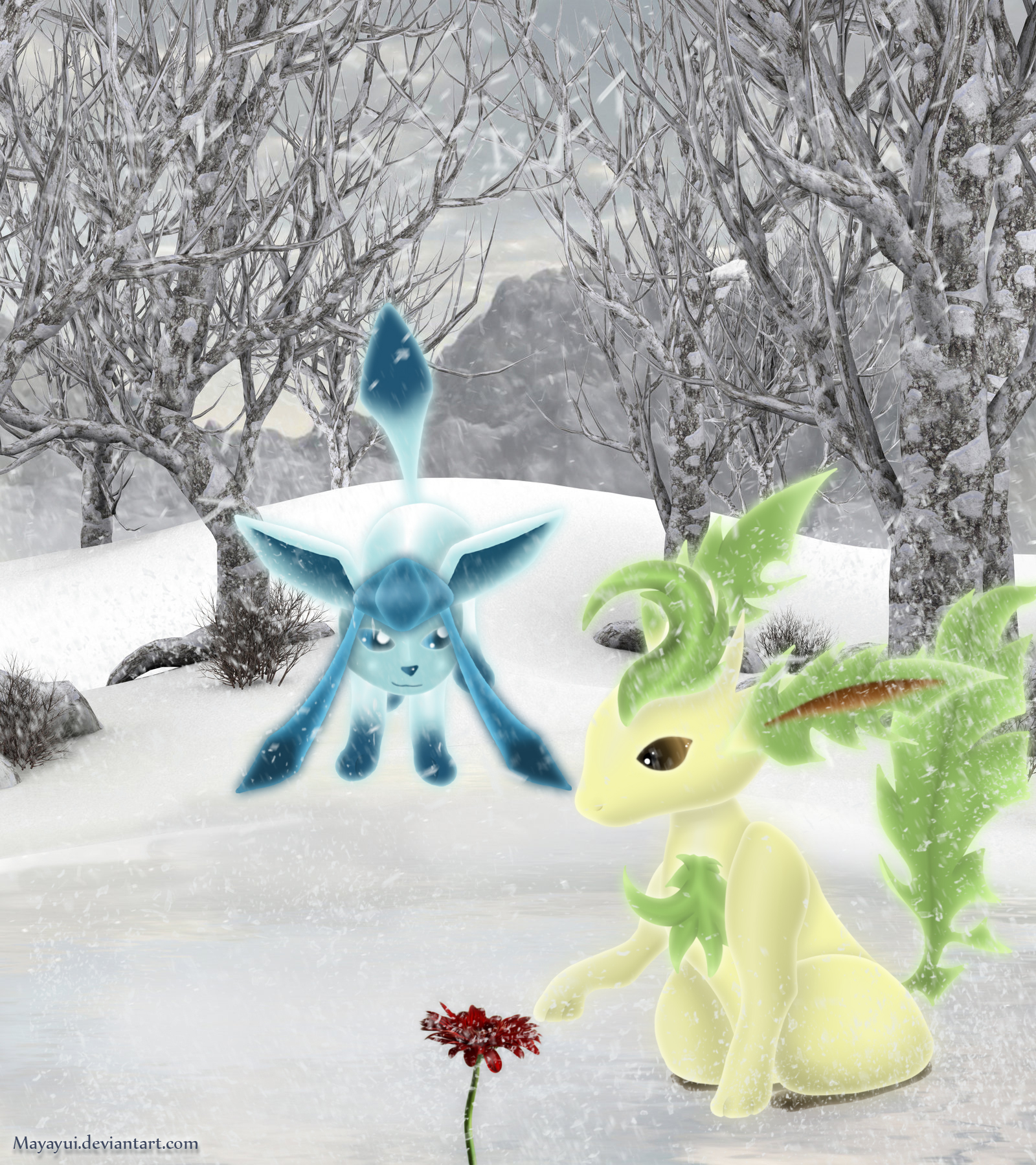 Leafeon and Glaceon