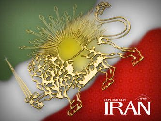 Old Iran Flag - Lion and Sun