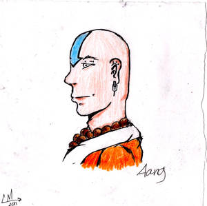 Older Aang sketch - Coloured