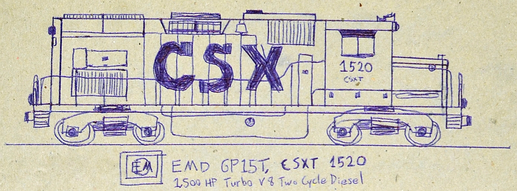 CSX GP15T Locomotive Sketch