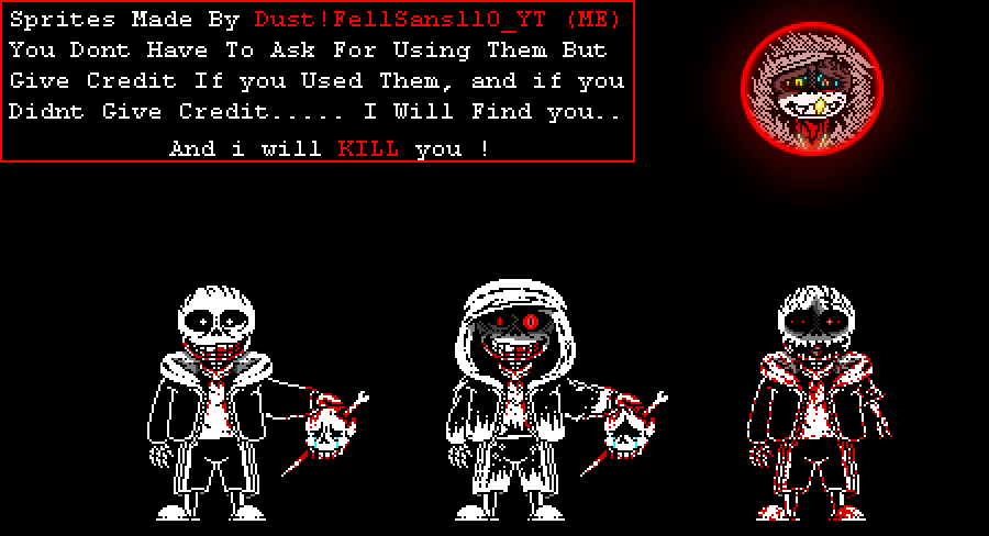 Dust sans V2 Sprite by DustFellSans110YT on DeviantArt