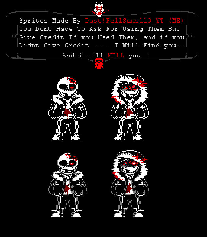 A rough preview of Horrortale!Sans sprites by Beethovenus on DeviantArt