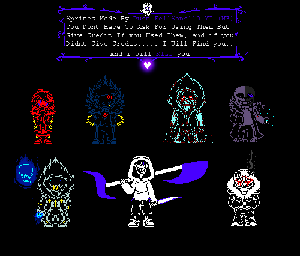 Dust sans V2 Sprite by DustFellSans110YT on DeviantArt