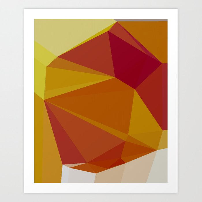 Red and Yellow Geometric Art Print by AbstractByMayya on DeviantArt
