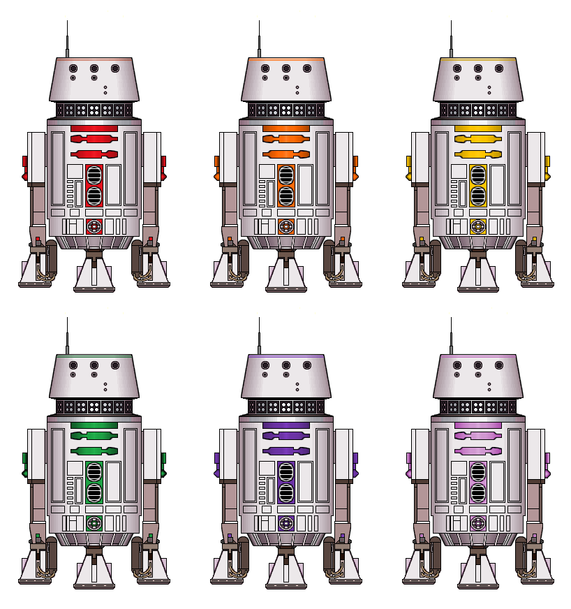 R2 R3 R4 R5 R6 R7 R8 R9 Series Droids Star Wars Color R5 Droids 1 by Codemus on DeviantArt