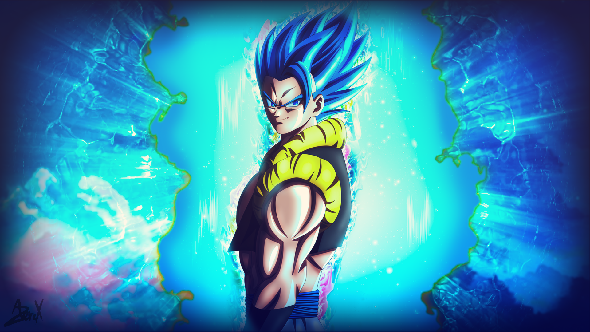 Gogeta blue wallpaper by thechampmania on DeviantArt
