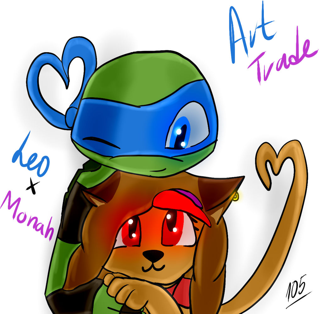 (Art Trade) Leo x Monah Huggle