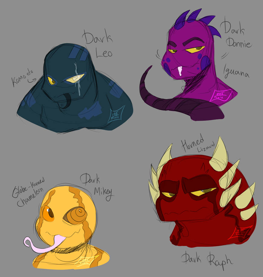 ROTTMNT Dark Turtles {Fan Concept} by Foziz105
