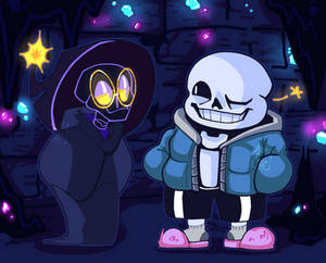 Sans and Cooper in Waterfall