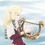 Zelda playing the harp