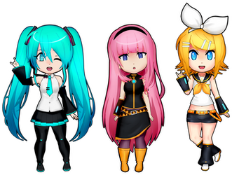 Miku , rin , and luka Kisekae + sai