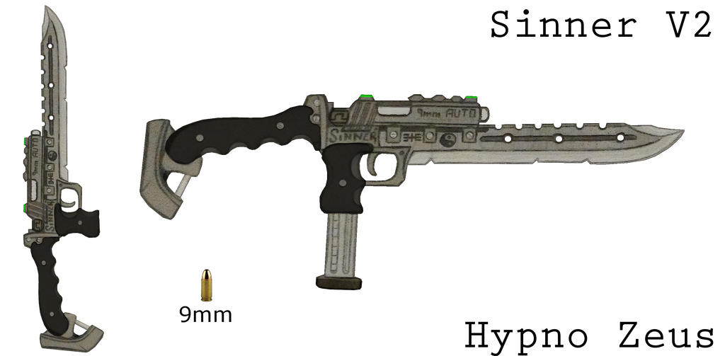 9mm Gunblade ''Sinner'' V2 by HypnoZeus 9mm Gunblade ''Sinner'' V2 by HypnoZeus