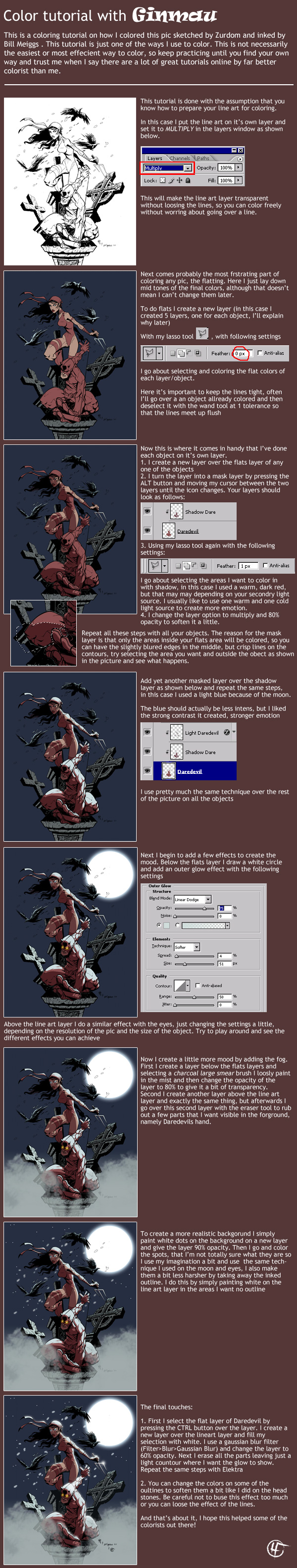 Comic Coloring Tutorial by ginmau on DeviantArt