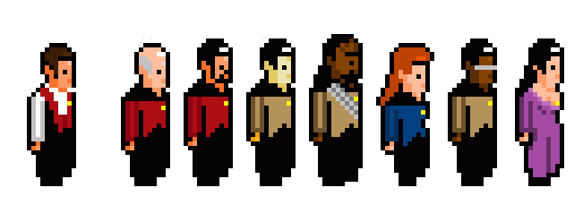 Zoomed in Star Trek: Generations Crew by VampireSlug on DeviantArt