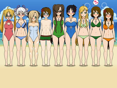 3P! Nyo! countries at the beach