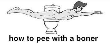 how to pee with a boner