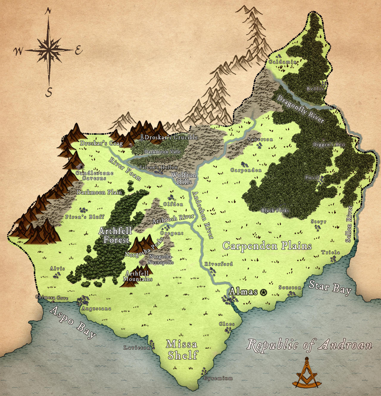 Andur Map Map of Andoran Republic by incognito001 on DeviantArt