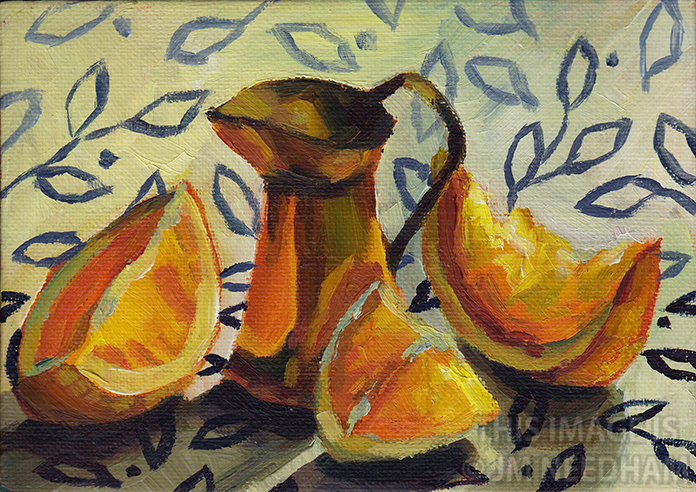 Copper, Oranges and Leaves by JMNeedhamArt