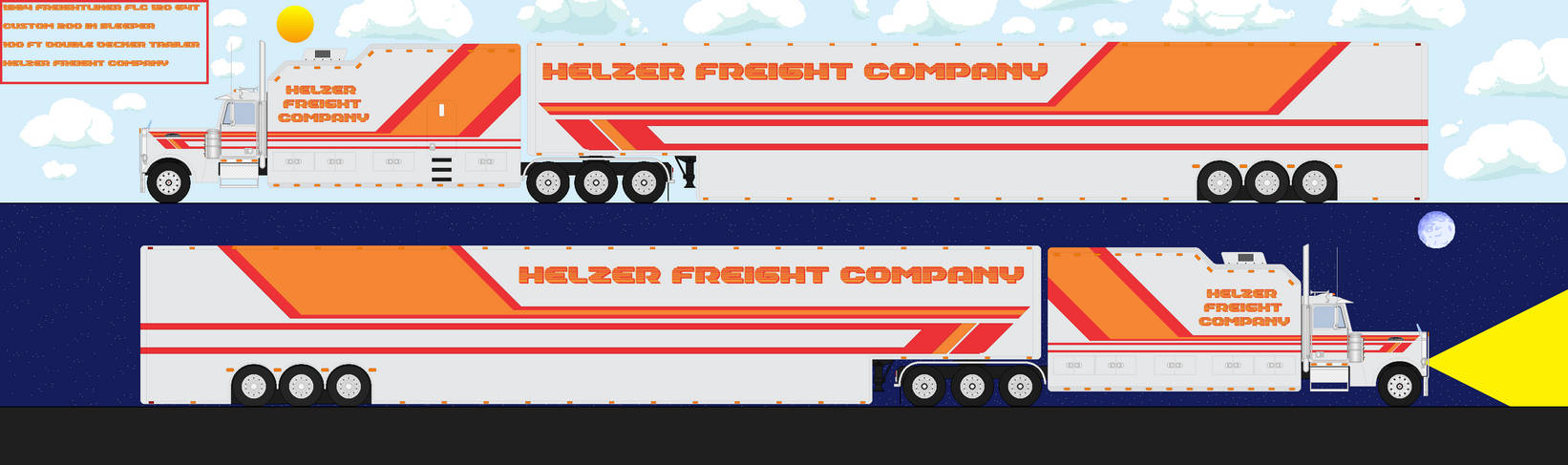 Freightliner FLC 120 Custom Sleeper and Trailer