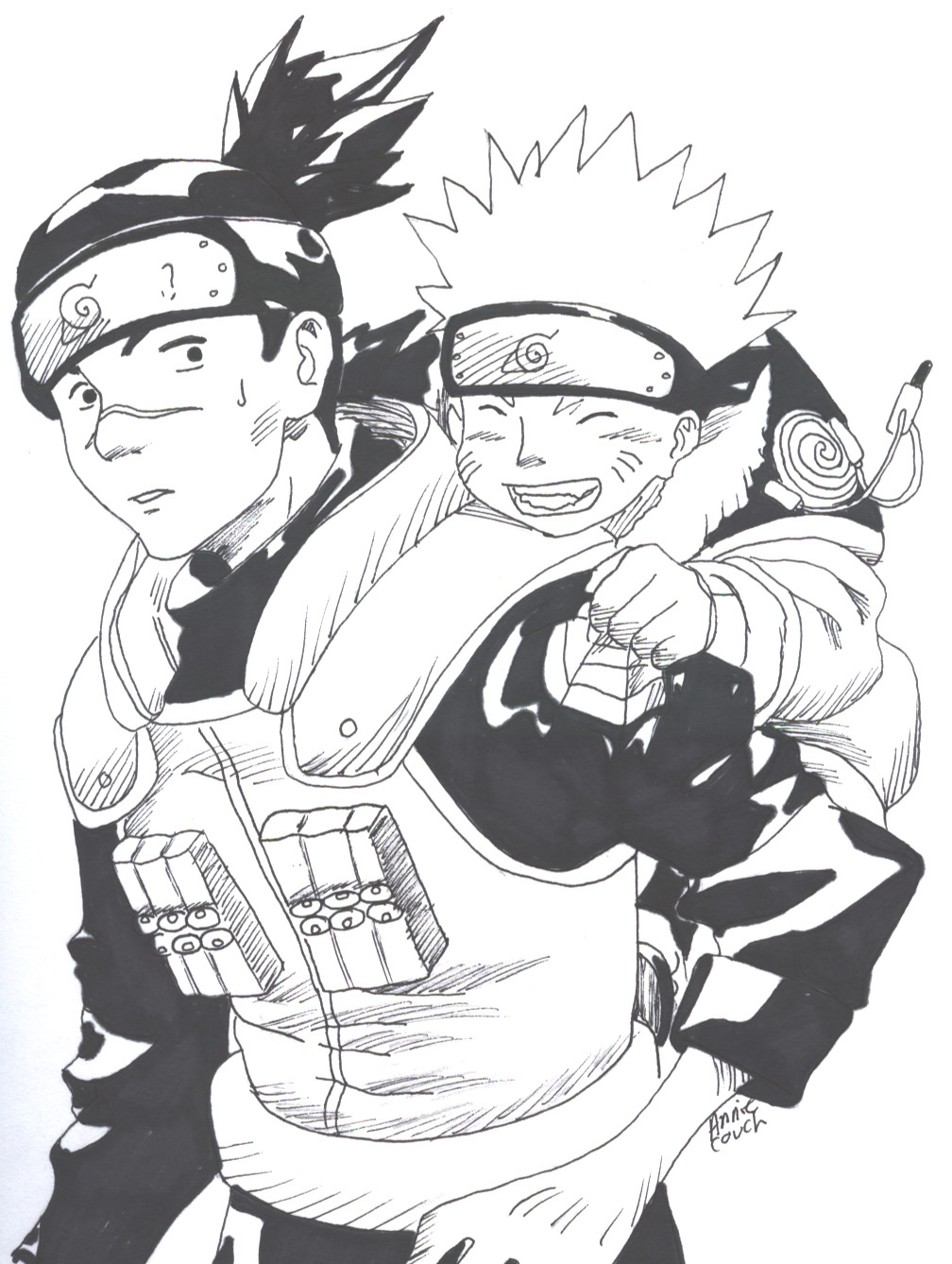 Naruto and Iruka sensei