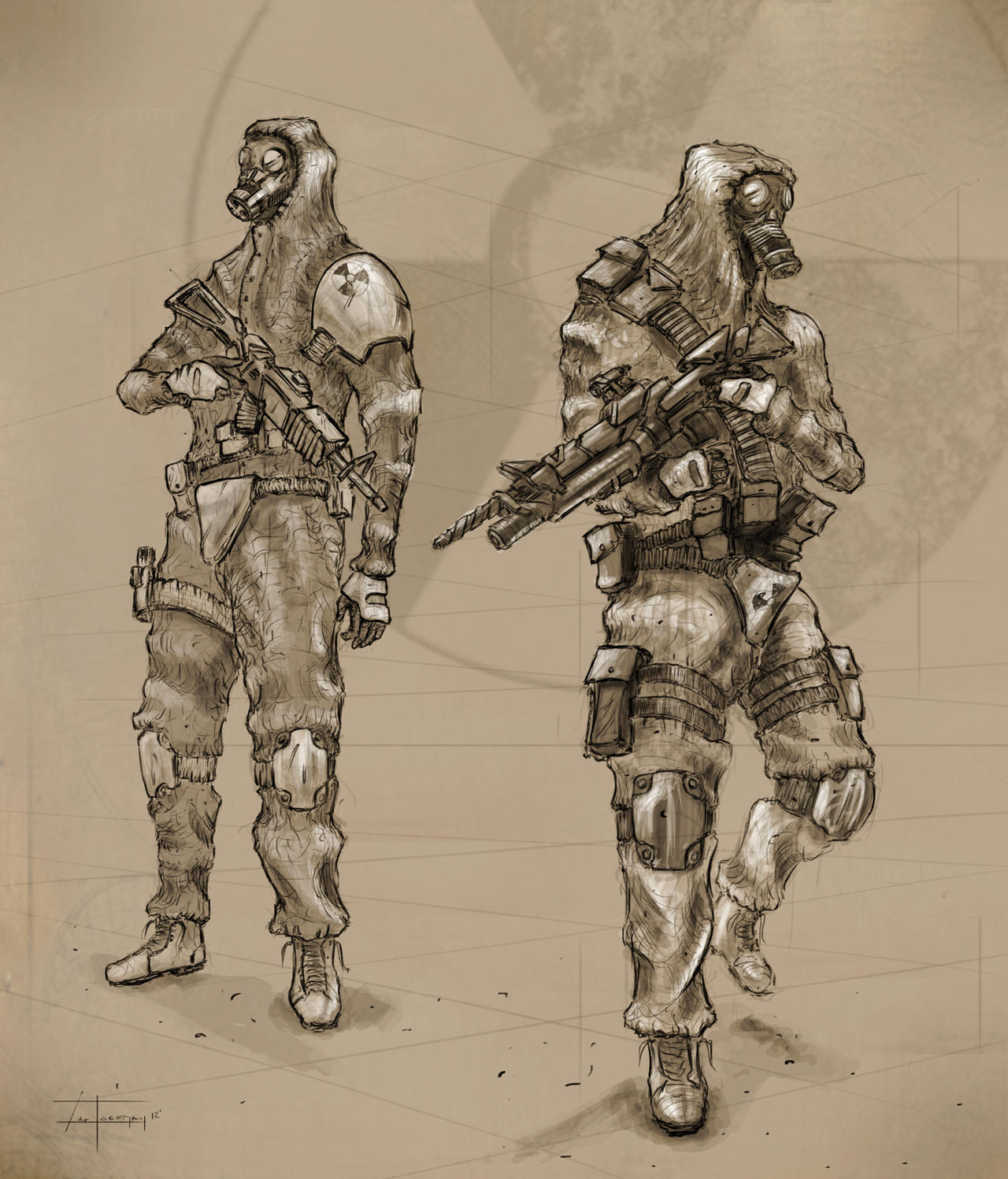 Бойцы в противогазах концепт арт