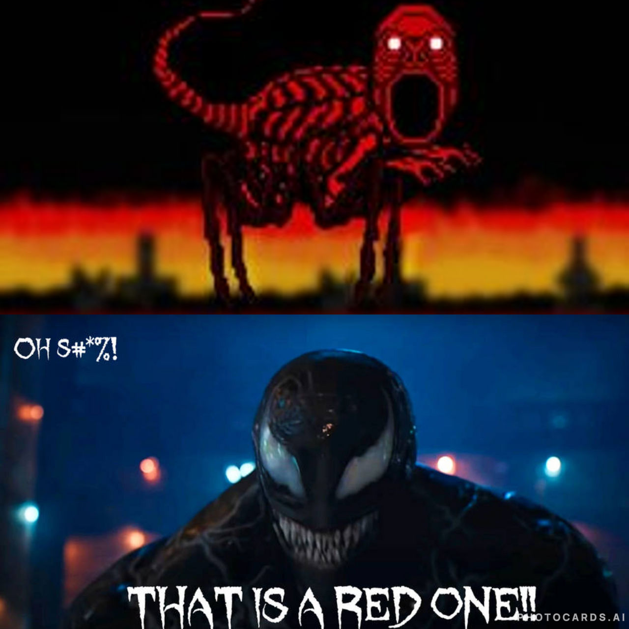 Venom Scared By Red (Godzilla)