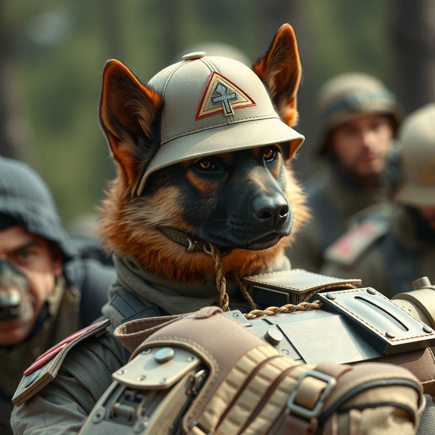 Army dog man