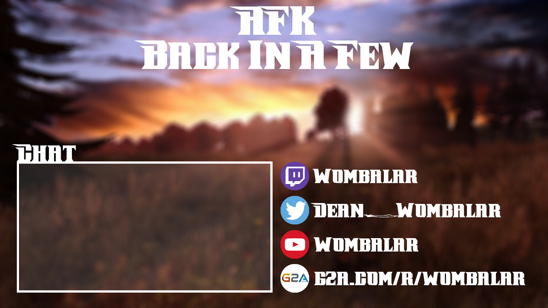 Afk For Stream Twitch AFK Screen: DayZ. by Wombalar on DeviantArt